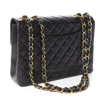 Chanel Lambskin Quilted XL Jumbo Single Flap Black 3 of 13