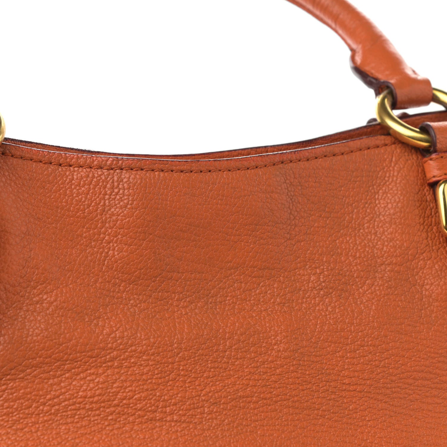 Miu Miu Goatskin Madras Zip Tote Papaya 14 of 18