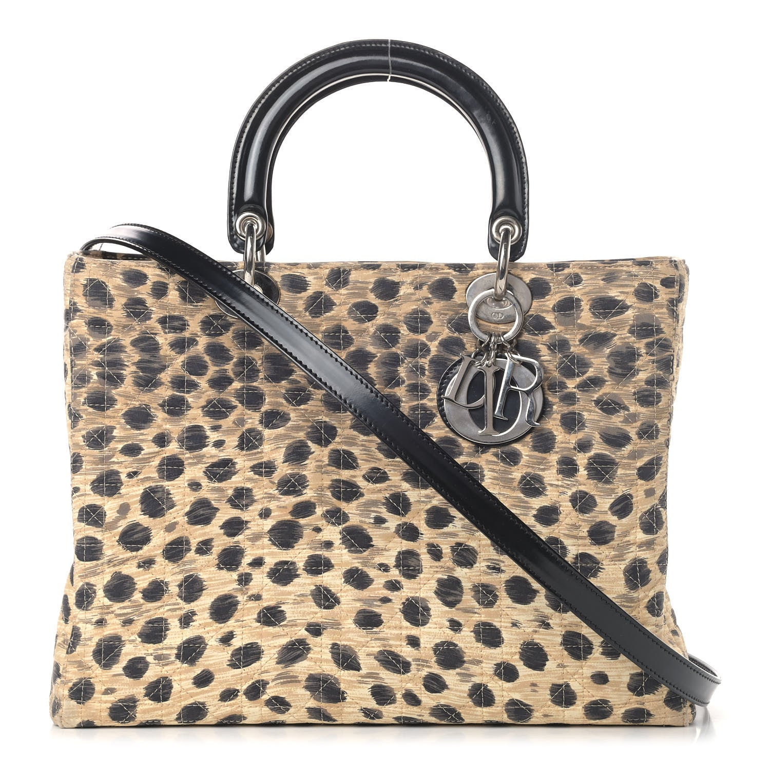 Christian Dior Canvas Leopard Print Large Lady Dior 1 of 5