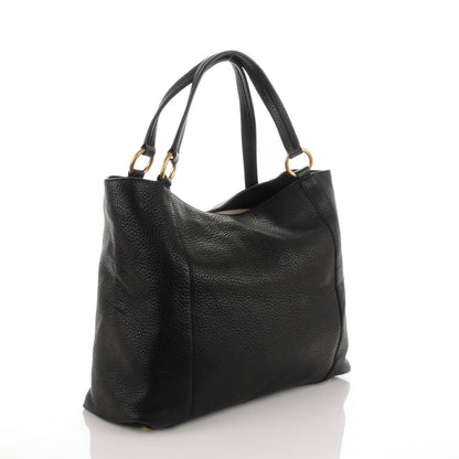 Gucci Pebbled Calfskin Medium Twill Tote Black 3 of 7