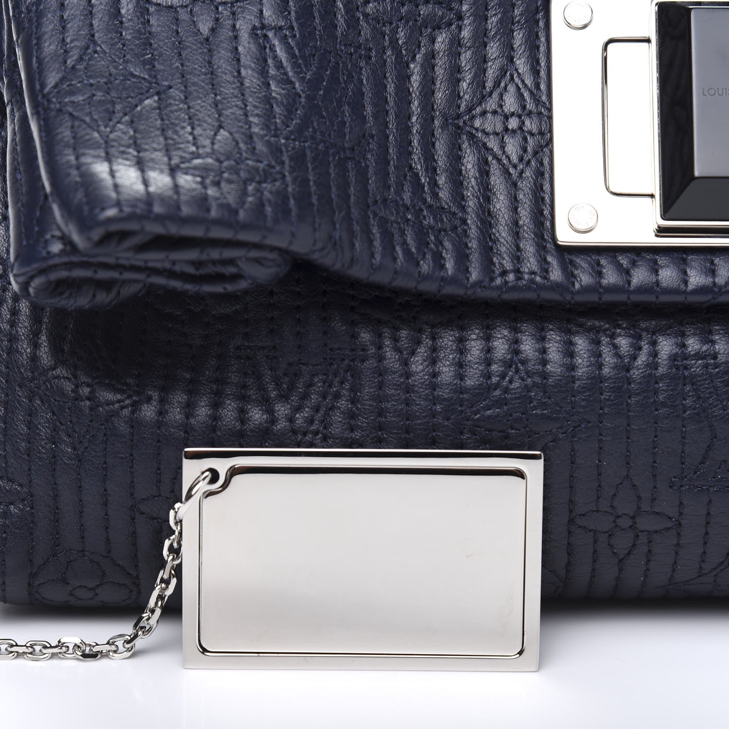 Louis Vuitton Calfskin Quilted Monogram Altair Clutch Navy 11 of 13
