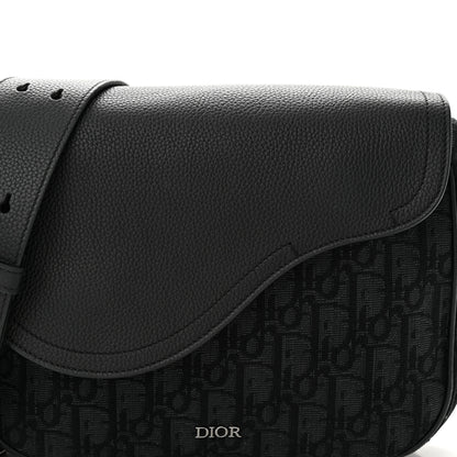 Christian Dior Grained Calfskin Oblique Mini Saddle Messenger Black 8 of 11