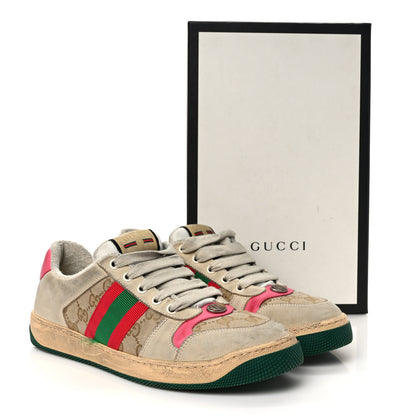 Gucci GG Monogram Nubuck Web Womens Screener Sneakers 39 New Sand Dusty Milk Pink 11 of 11