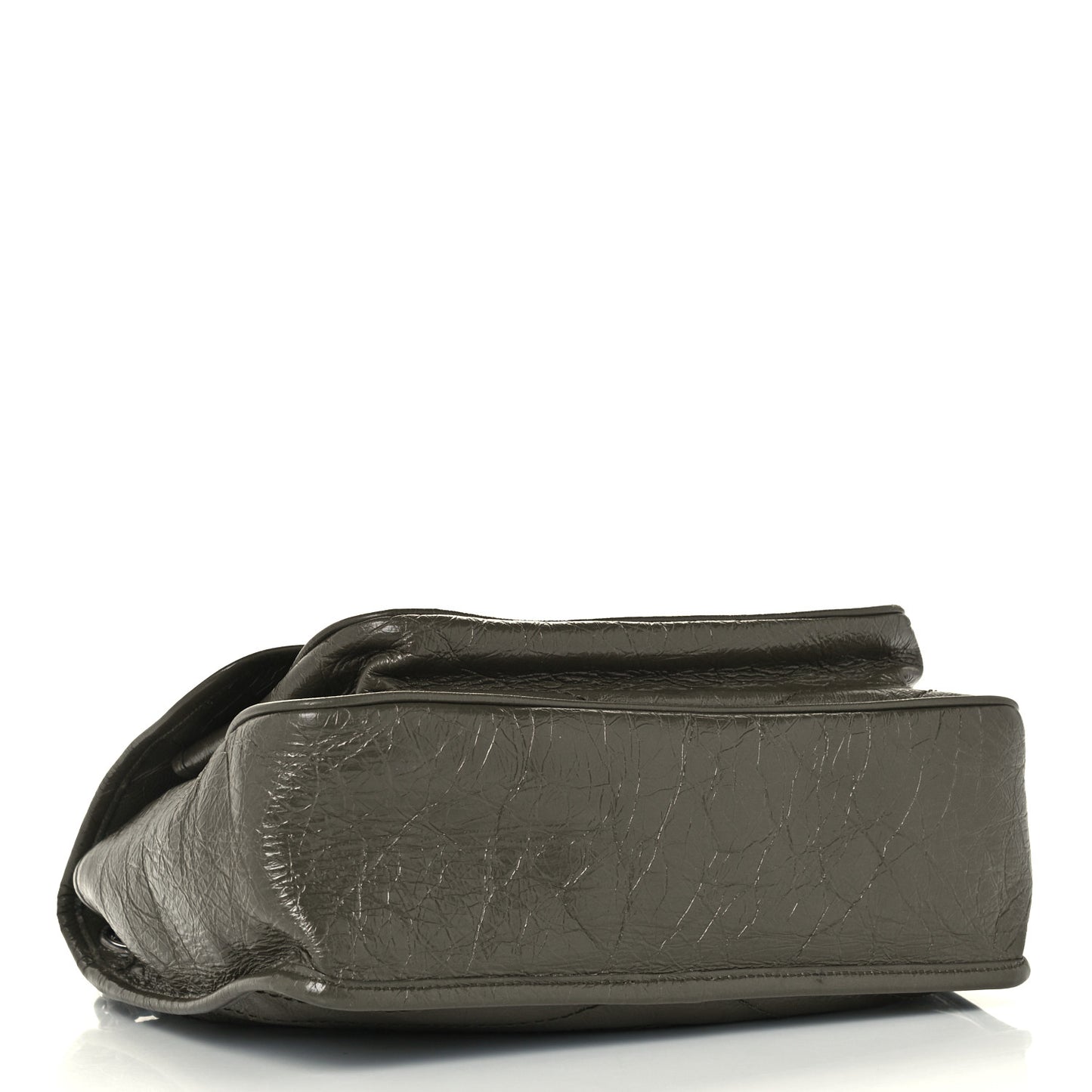 Crinkled Calfskin Matelasse Monogram Medium Niki Chain Satchel Military Olive