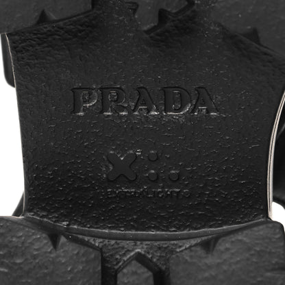 Prada Nappa Soft Metal Triangle Logo Padded Monolith 55mm Slingback Sandals 36 Black 7 of 9