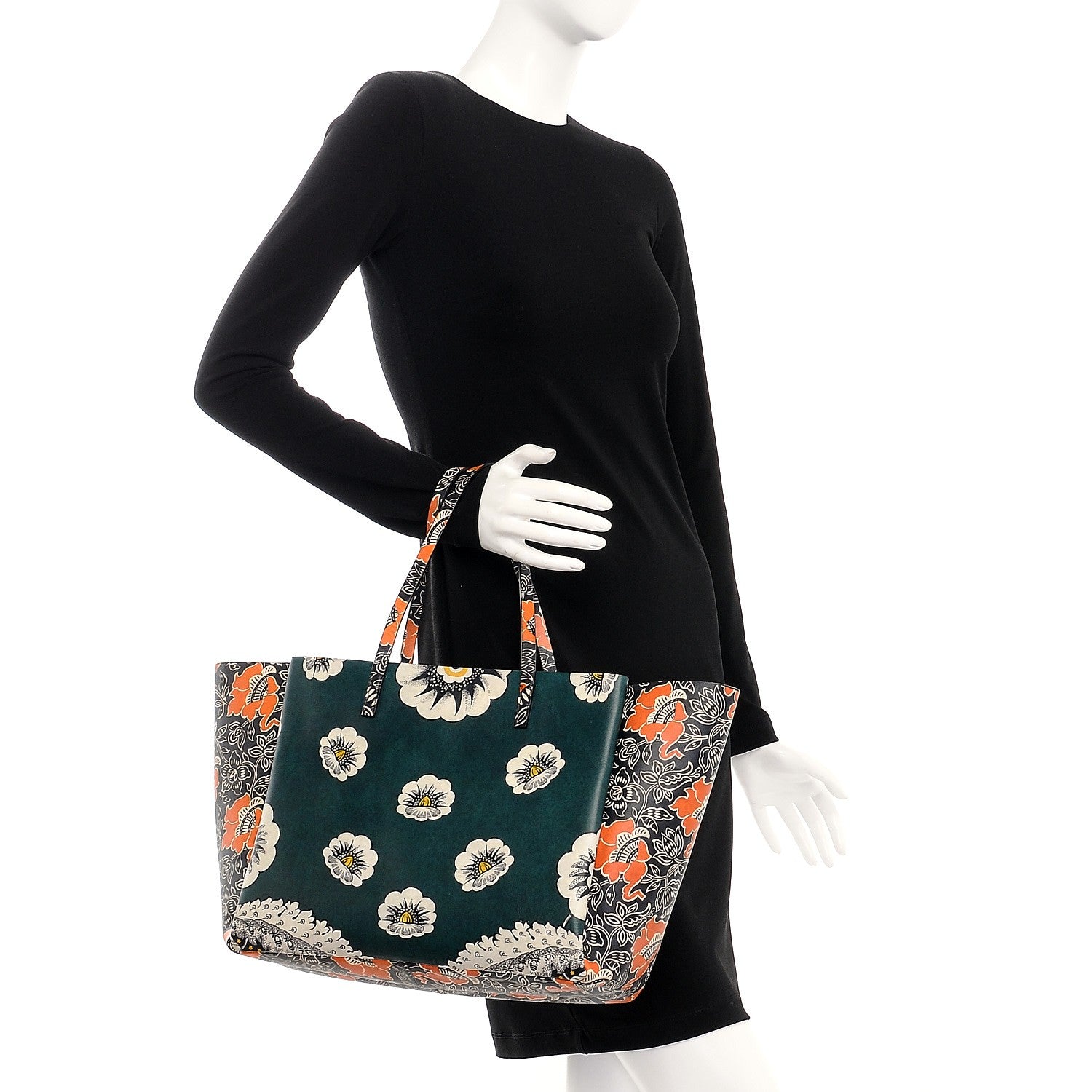Valentino Garavani Vitello Mime Covered Tote Green Raspberry 2 of 8