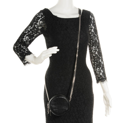 Saint Laurent Bubble Croc-Effect Leather Small Crossbody Black 2 of 8