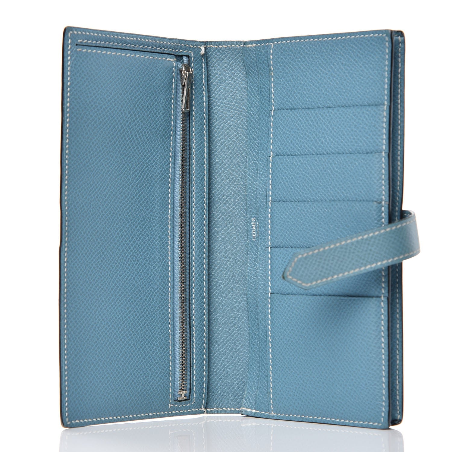 Hermes Epsom Bearn Gusset Wallet Blue Jean 5 of 8