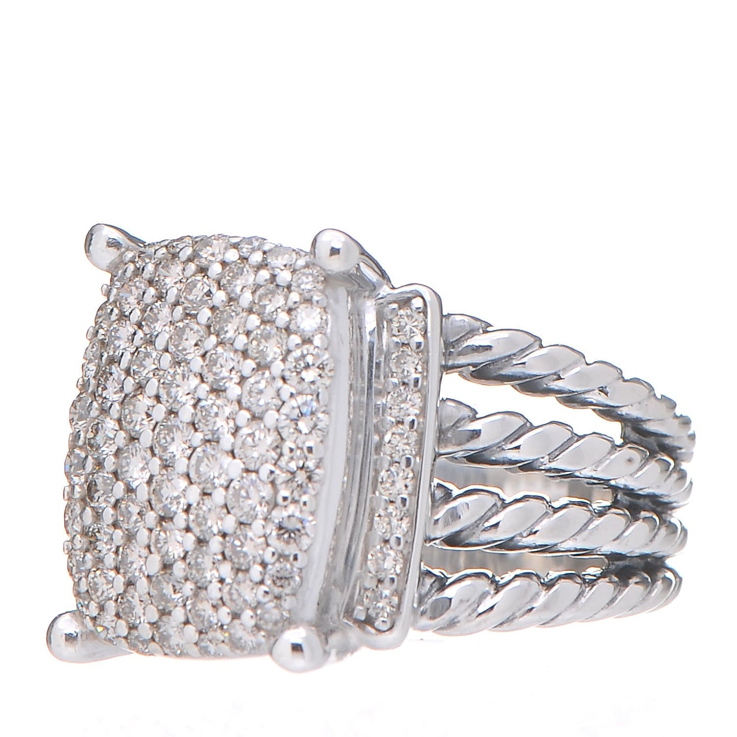 Sterling Silver Diamond 16mm Wheaton Ring 54 7