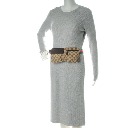 Gucci GG Monogram Double Pocket Belt Bag Dark Brown 2 of 7