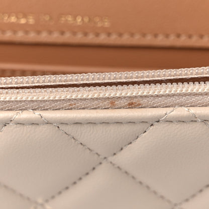 Chanel Lambskin Quilted Flap Phone Holder With Chain Beige Brown 11 of 11