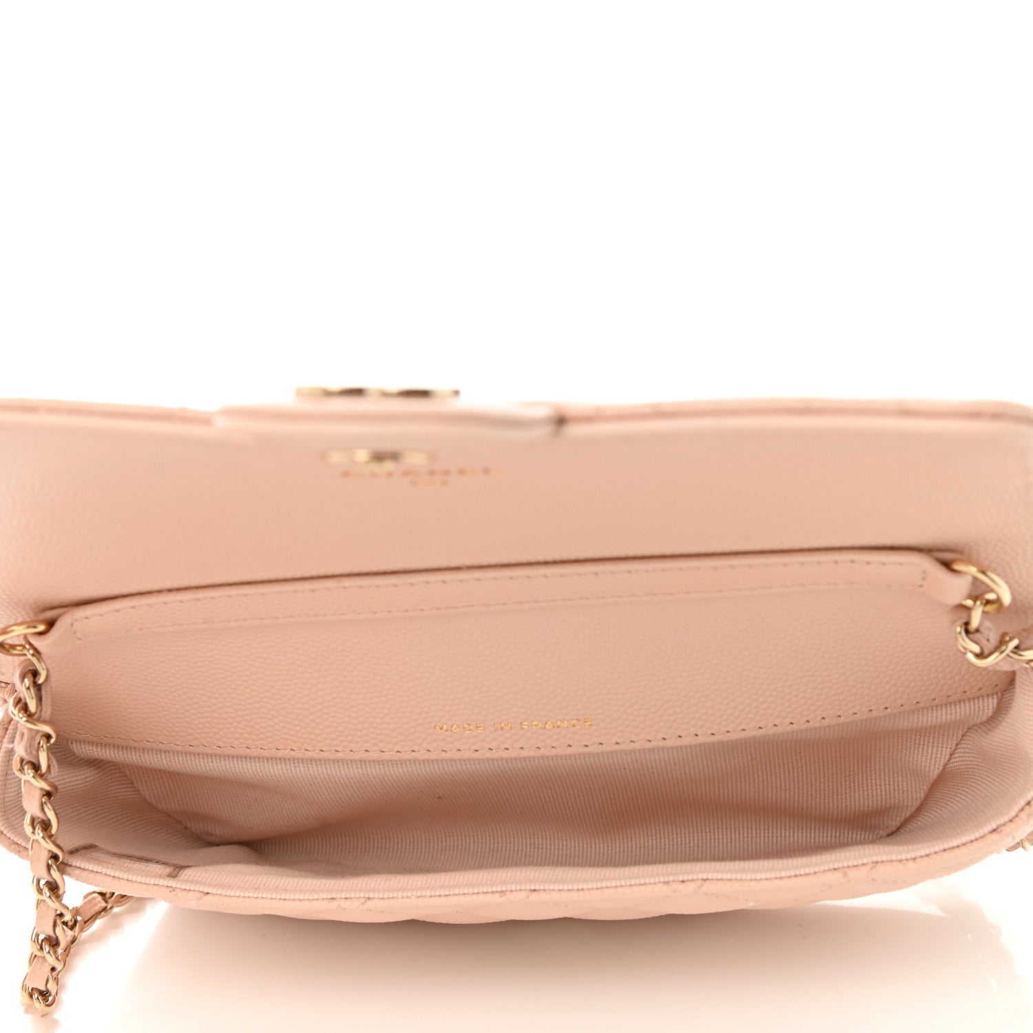 Chanel Caviar Quilted Glasses Case With Chain Beige 5 of 12