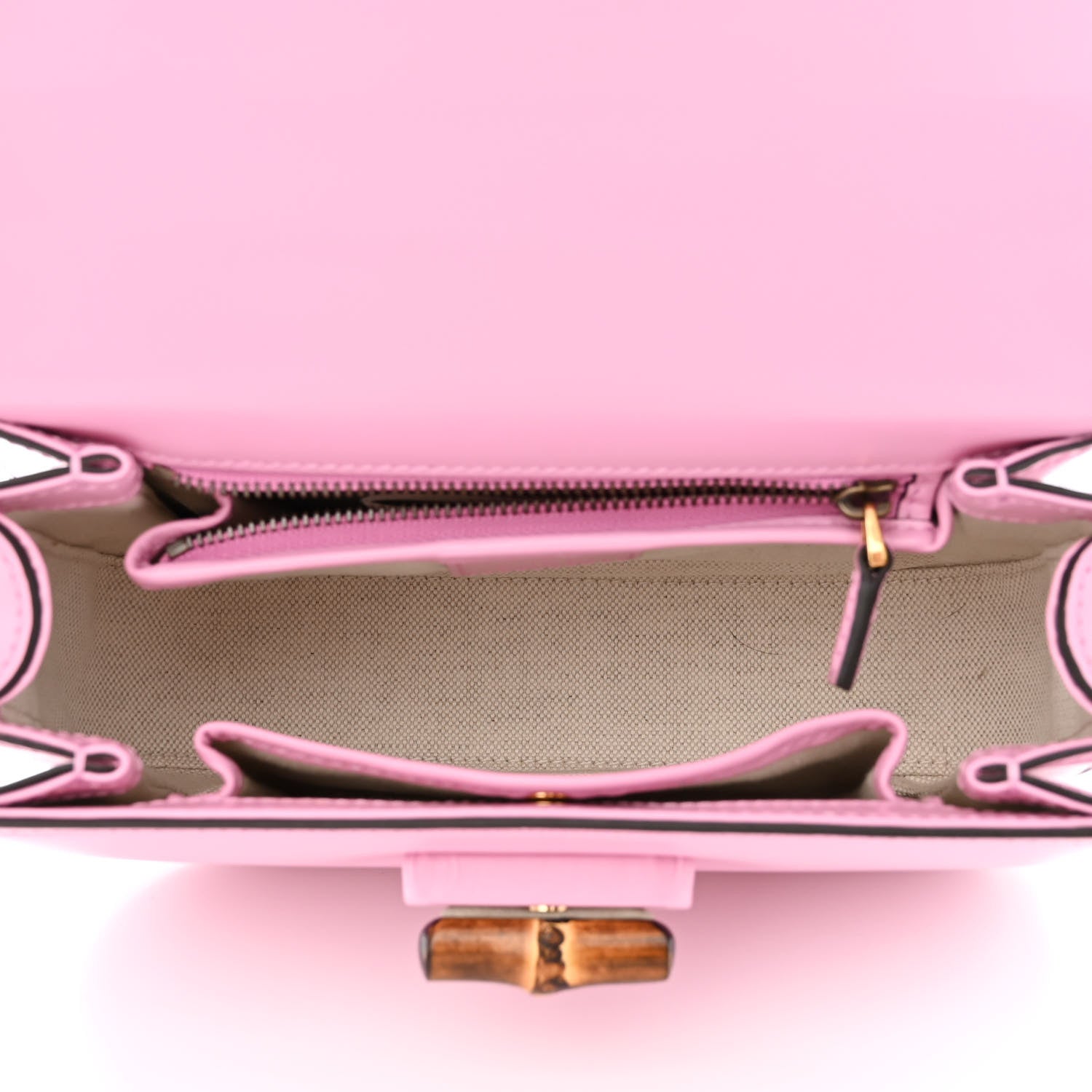 Gucci Boarded Dyana Lux Calfskin Web Small Bamboo 1947 Top Handle Bag Nice Pink 6 of 13