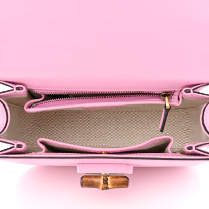 Gucci Boarded Dyana Lux Calfskin Web Small Bamboo 1947 Top Handle Bag Nice Pink 6 of 13