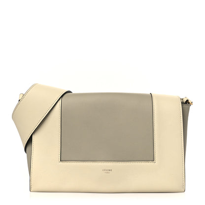 Celine Shiny Smooth Calfskin Medium Frame Shoulder Bag Chalk Mastic 1 of 10