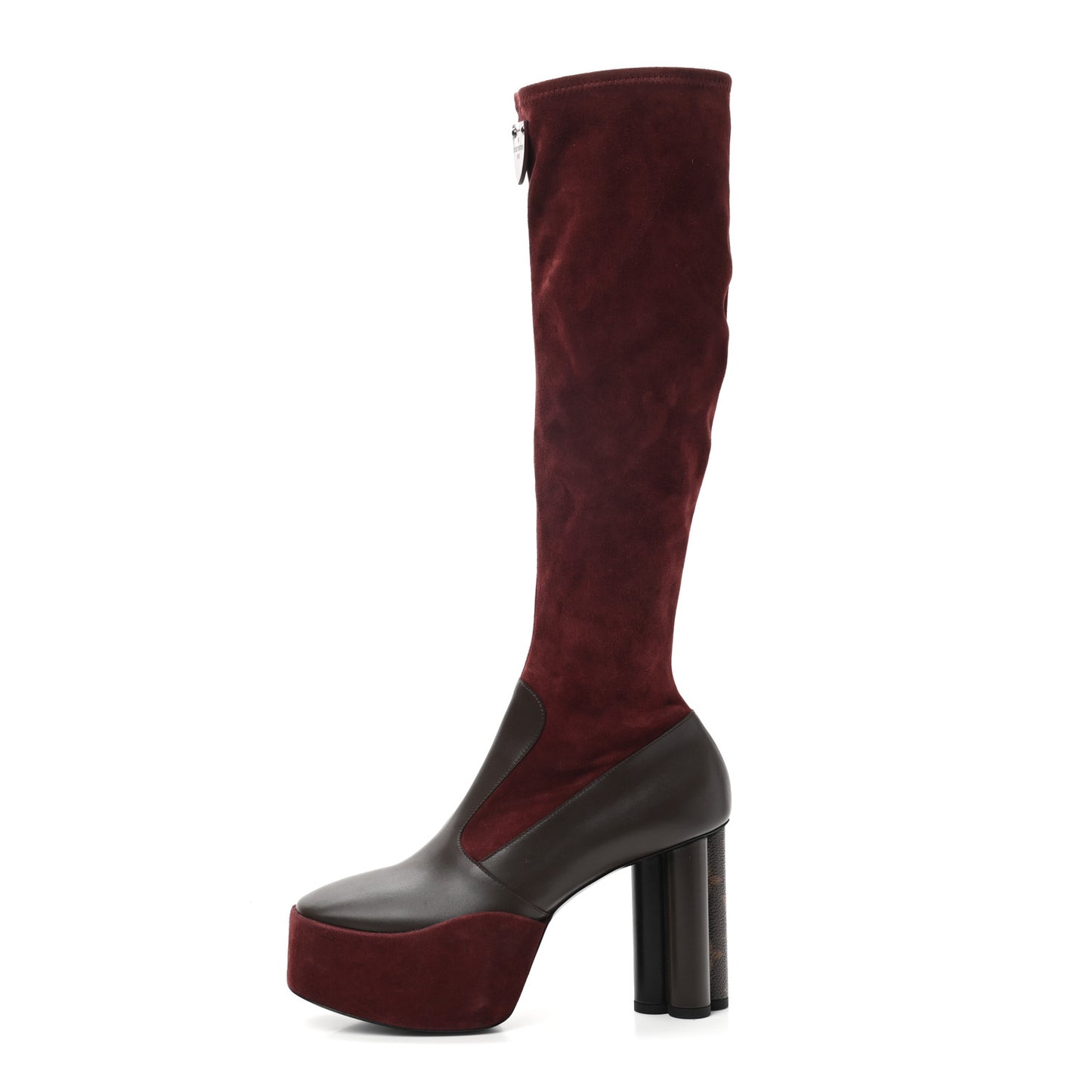 Suede Podium Platform High Boots 38.5 Bordeaux