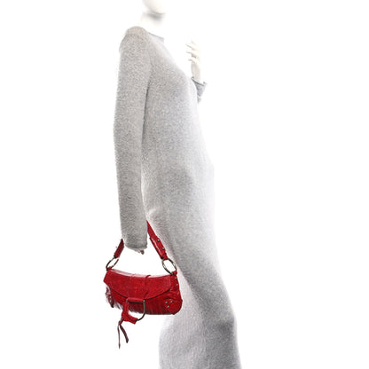 Dolce & Gabbana Snakeskin Eel O-Ring Baguette Shoulder Bag Red 2 of 9
