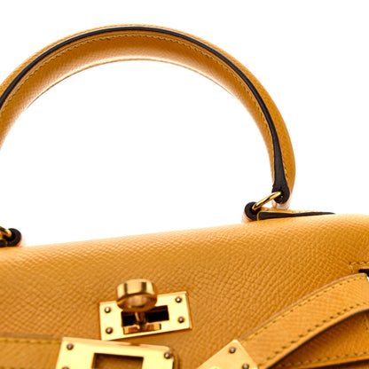 Hermes Courchevel Mini Kelly Sellier 20 Jaune 11 of 12