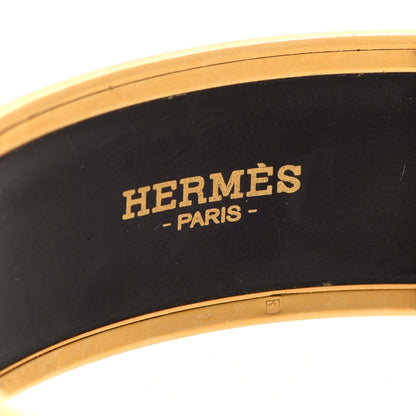 Hermes Enamel Printed Wide Balcons du Guadalquivir Bracelet 62 Gold 4 of 6