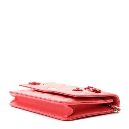 Chanel Lambskin Camellia Wallet on Chain WOC Pink 4 of 8