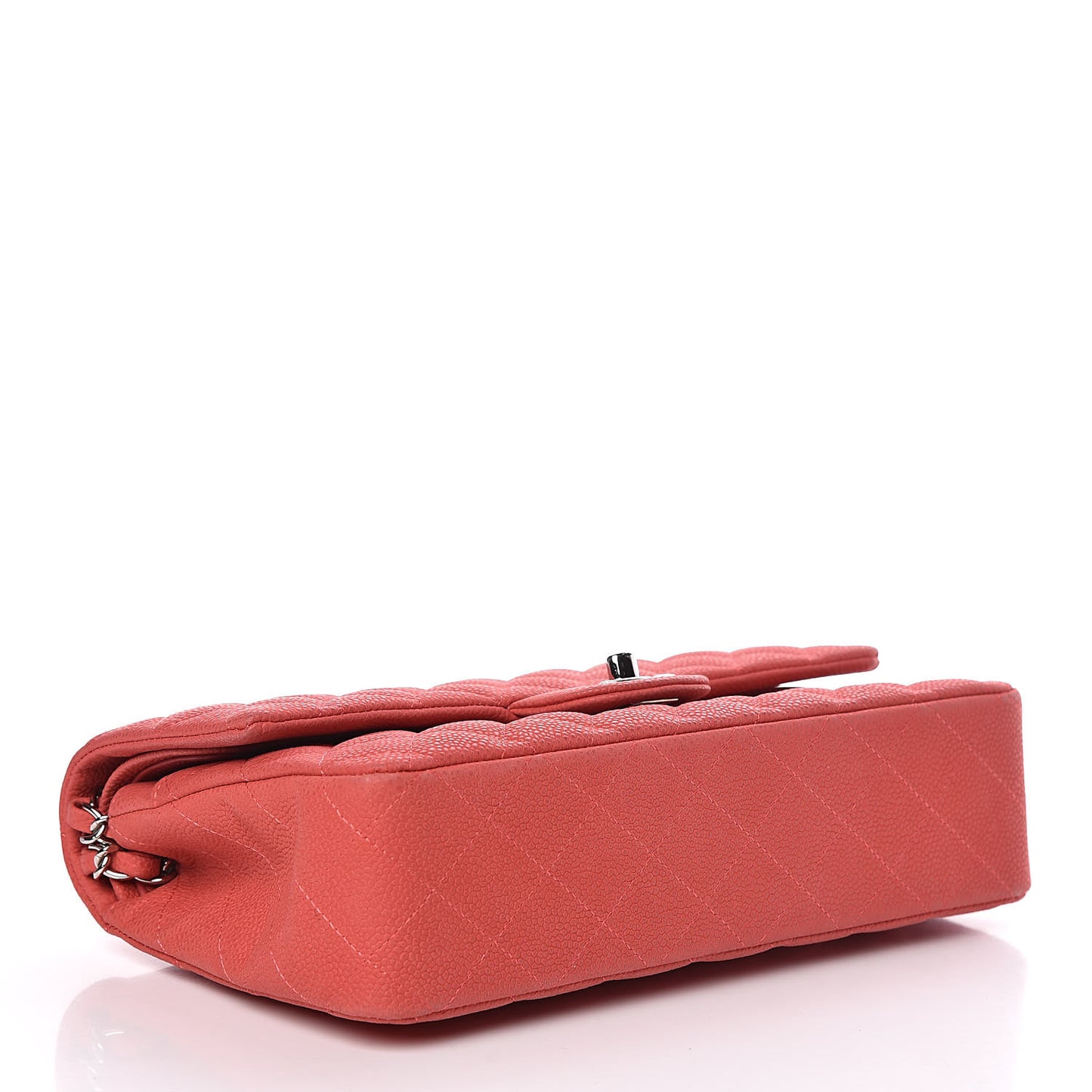 Iridescent Caviar Quilted Medium Double Flap Dark Pink