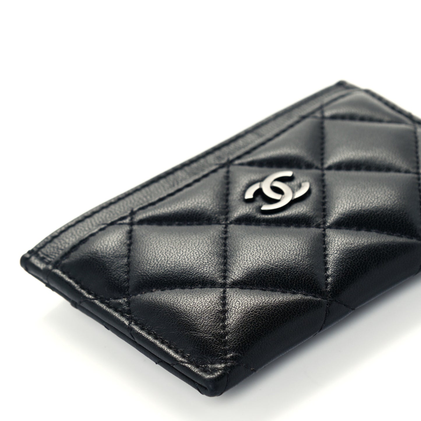 Lambskin Quilted Card Holder So Black