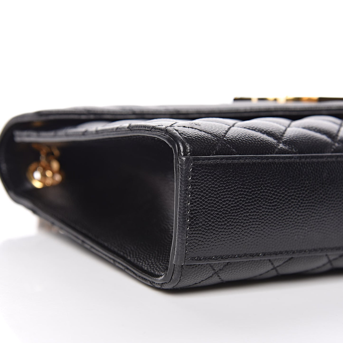 Grain De Poudre Textured Mixed Matelasse Triquilt Medium Monogram Satchel Black