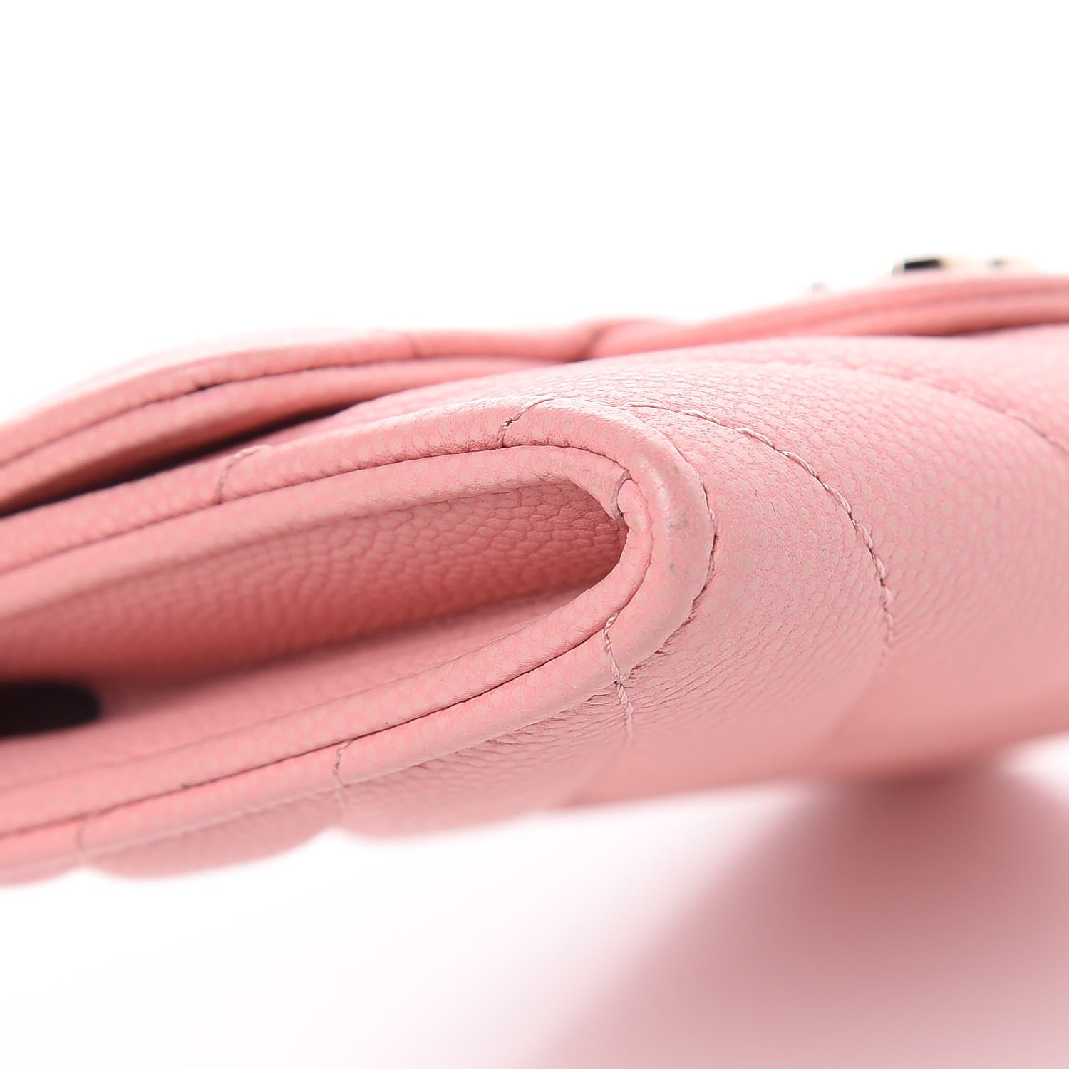Chanel Caviar Chevron Quilted Flap Card Holder Pink 9 of 11
