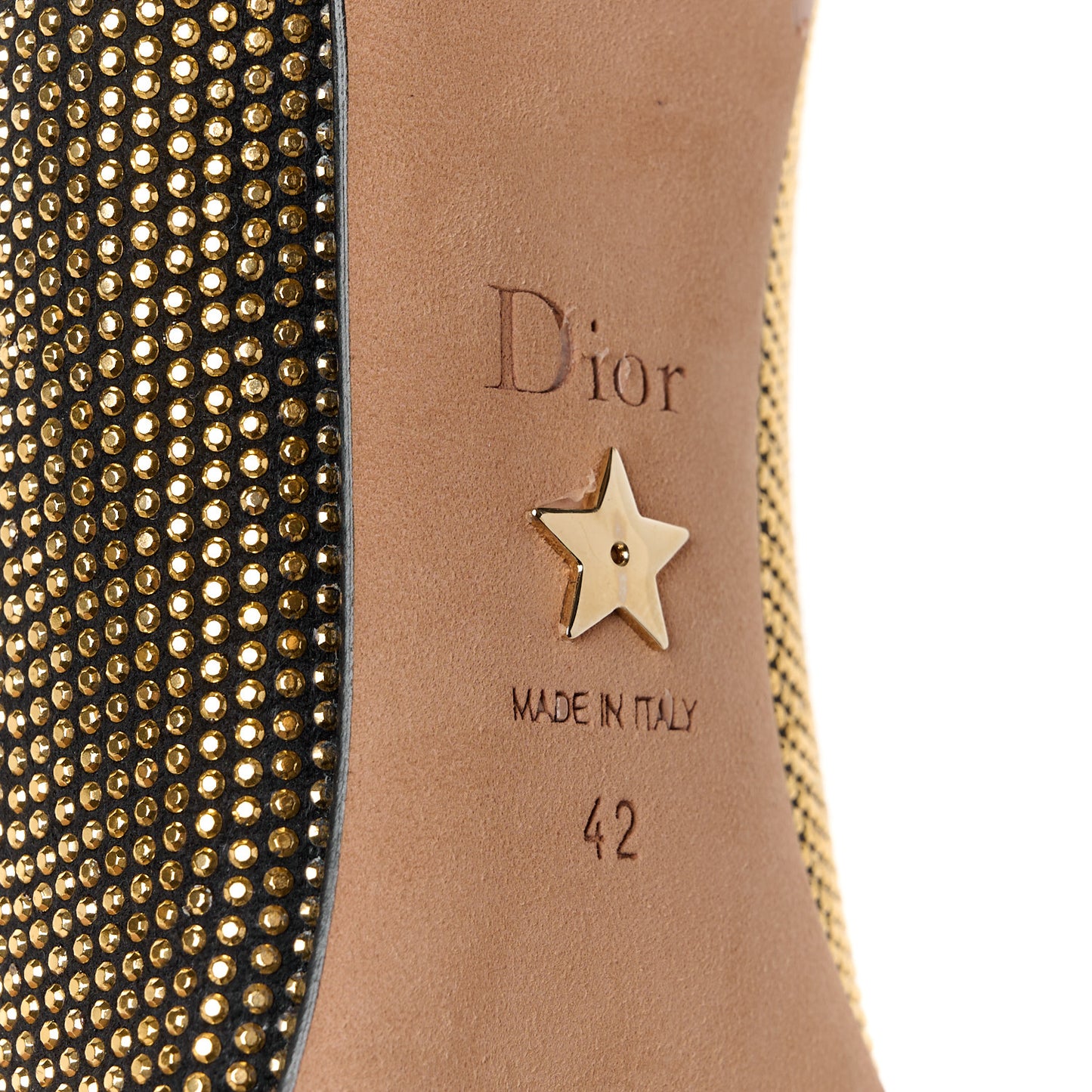 Suede Studded D-Choc 90mm Pumps 42 Black Gold