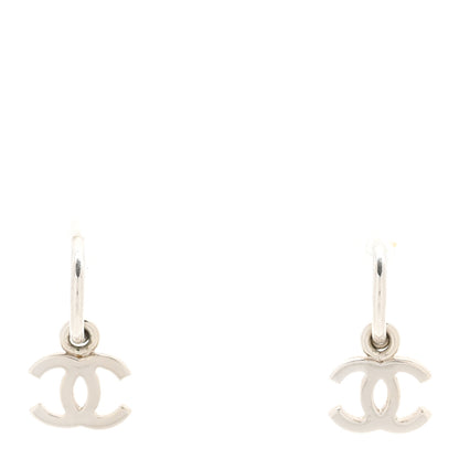 Chanel CC Drop Earrings Silver 1 of 4