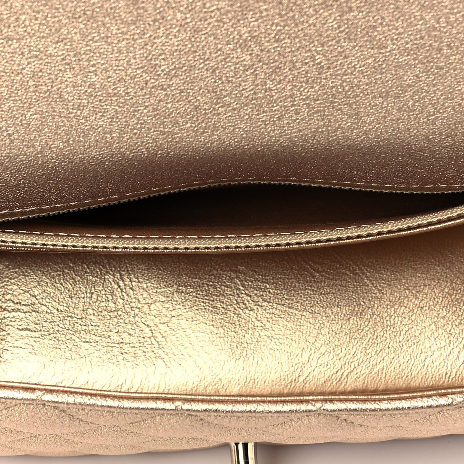 Chanel Metallic Lambskin Quilted Mini Rectangular Flap Gold 4 of 8