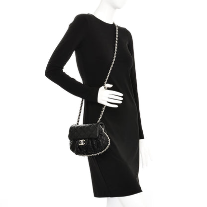 Chanel Washed Lambskin Quilted Mini Chain Around Flap Black 2 of 7