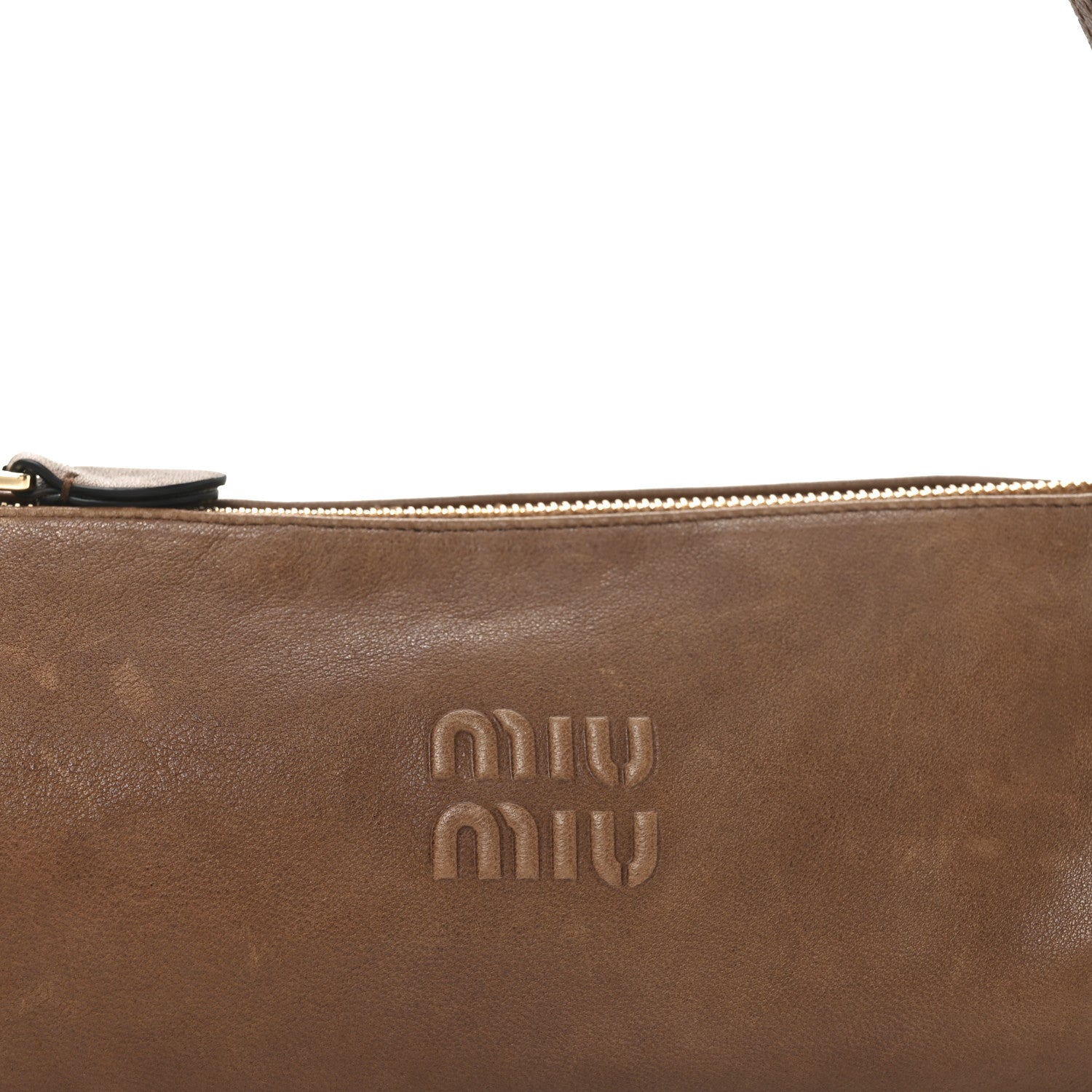 Miu Miu Nappa Aviator Mini Pouch Rovere 7 of 10