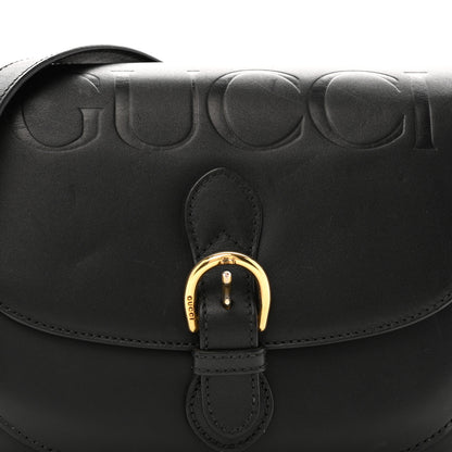 Gucci Charisma Calfskin Gucci Embossed Shoulder Flap Bag Black 8 of 14