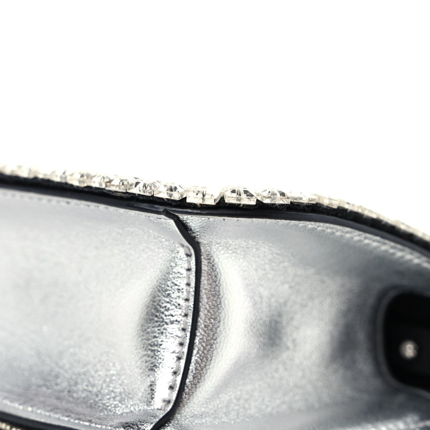 Valentino Garavani Swarovski Crystal Embroidered Vlogo Small Loco Shoulder Bag Crystal Silver 10 of 13