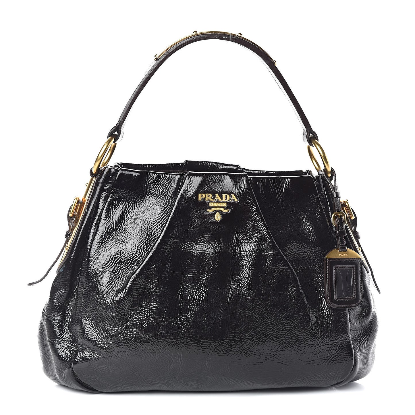 Vernice Naplak Shoulder Bag Black