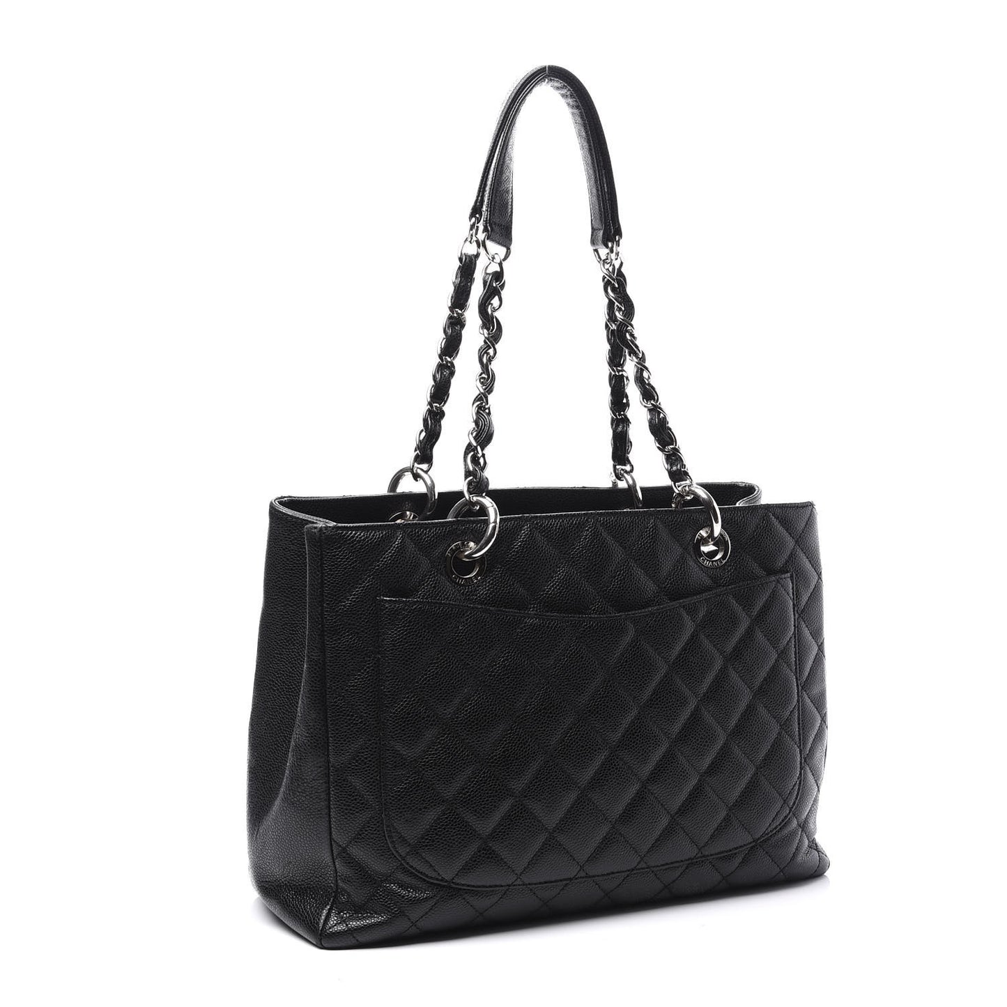 Caviar Quilted Grand Shopping Tote GST Black