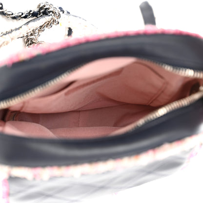 Chanel Lambskin Tweed Trim Vertical Camera Case Navy 5 of 10