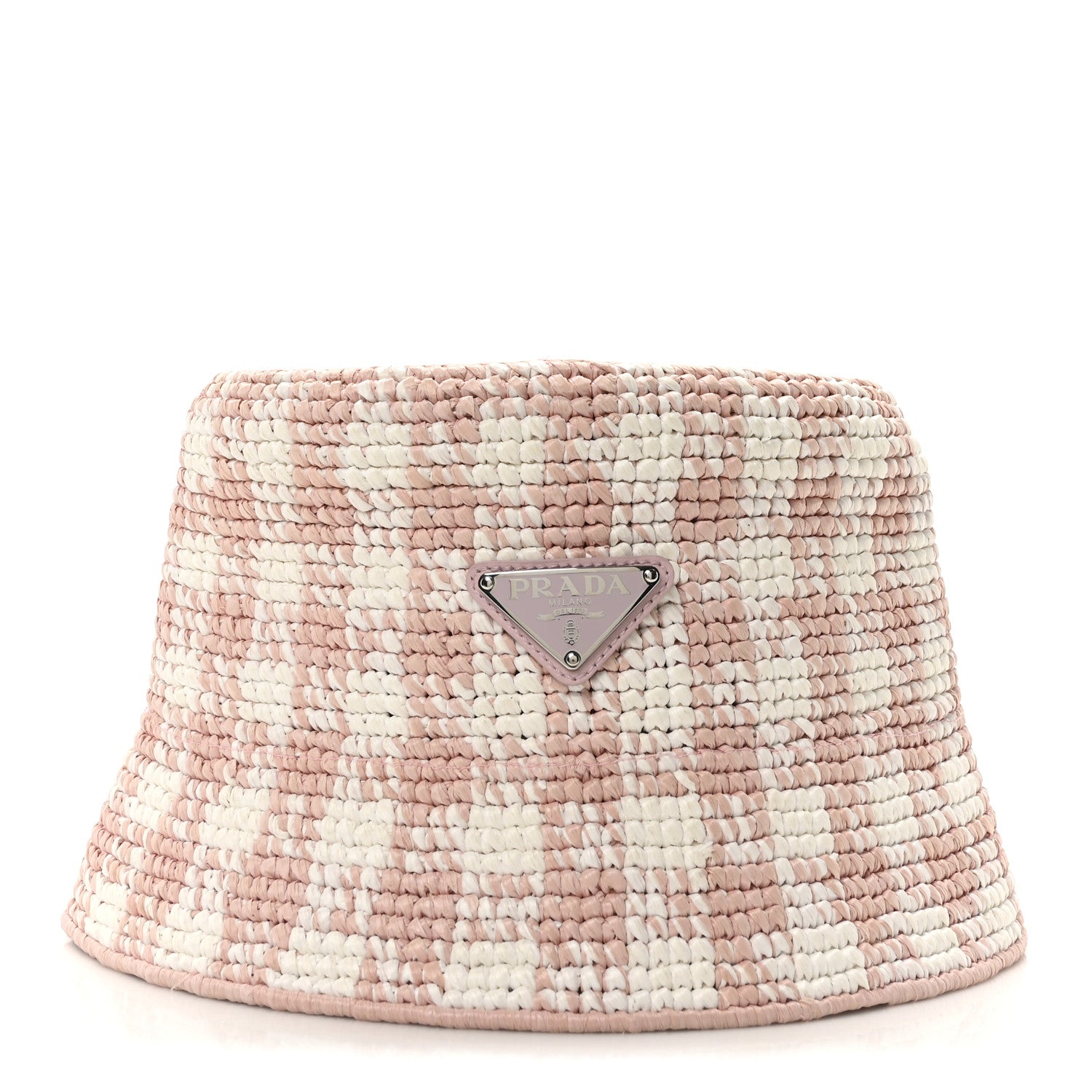 Prada Yarn Raffia Effect Crochet Triangle Bucket Hat M Alabastro 6 of 12