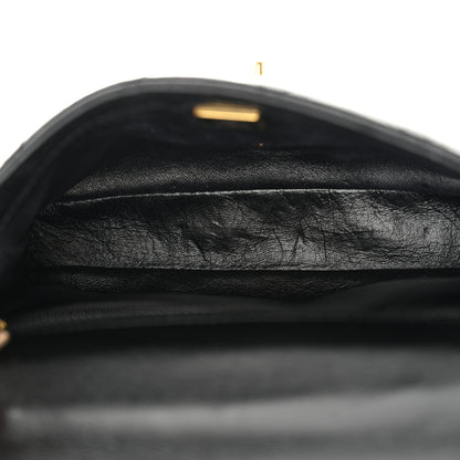 Chanel Shiny Lambskin Quilted Golden Links Top Handle Flap Black 5 of 10