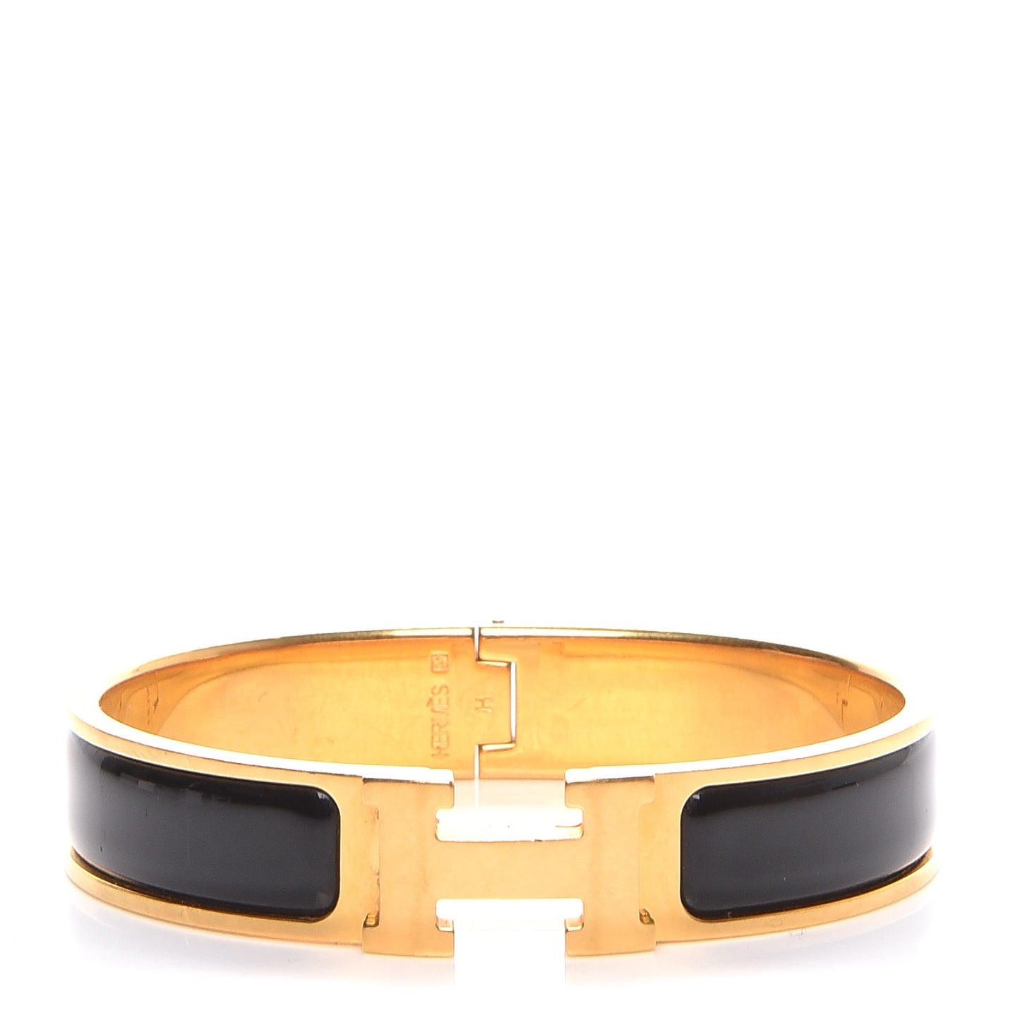 Enamel Narrow Clic Clac H Bracelet PM Black