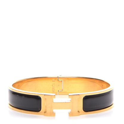 Hermes Enamel Narrow Clic Clac H Bracelet PM Black 1 of 6