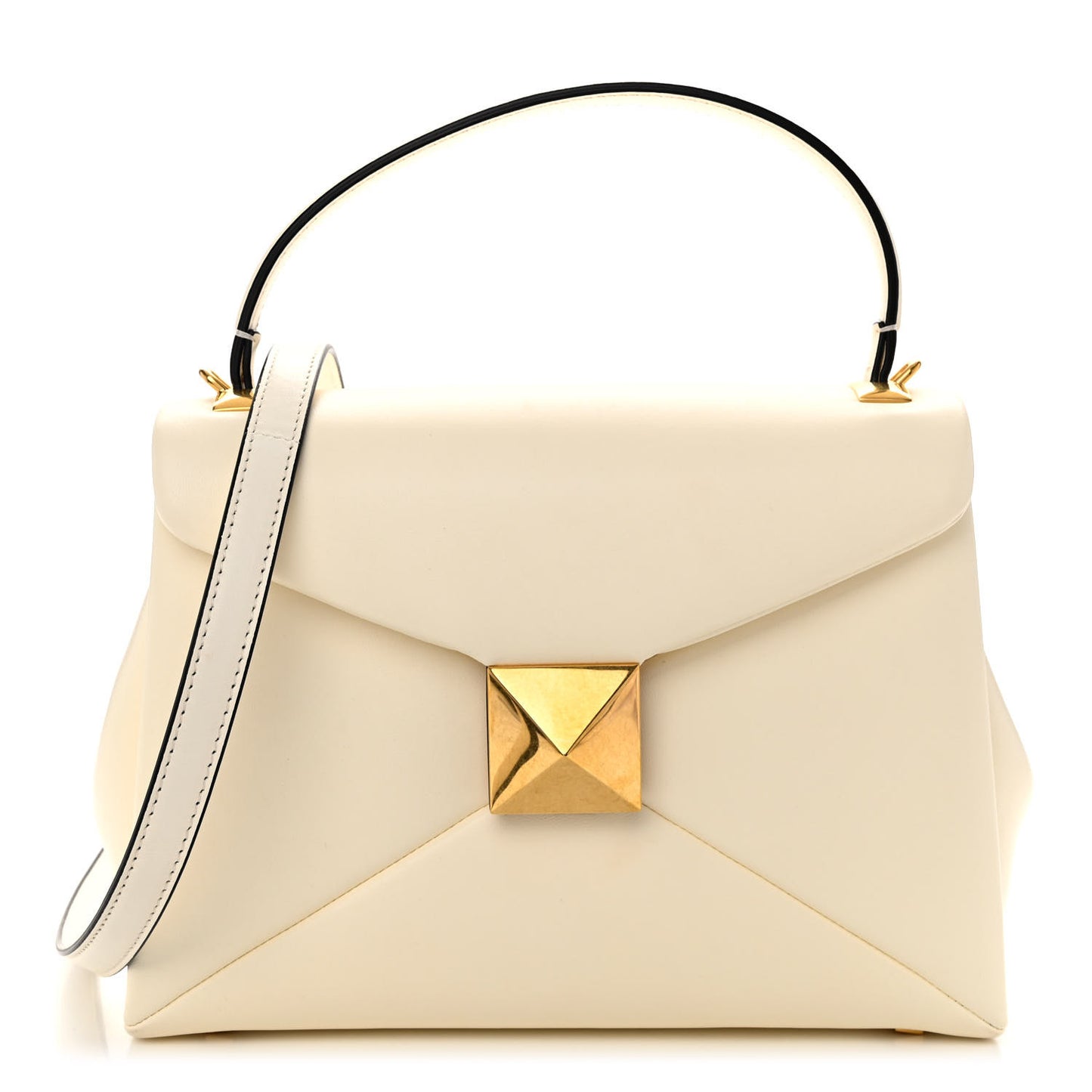 Nappa Small One Stud Top Handle Bag Ivory