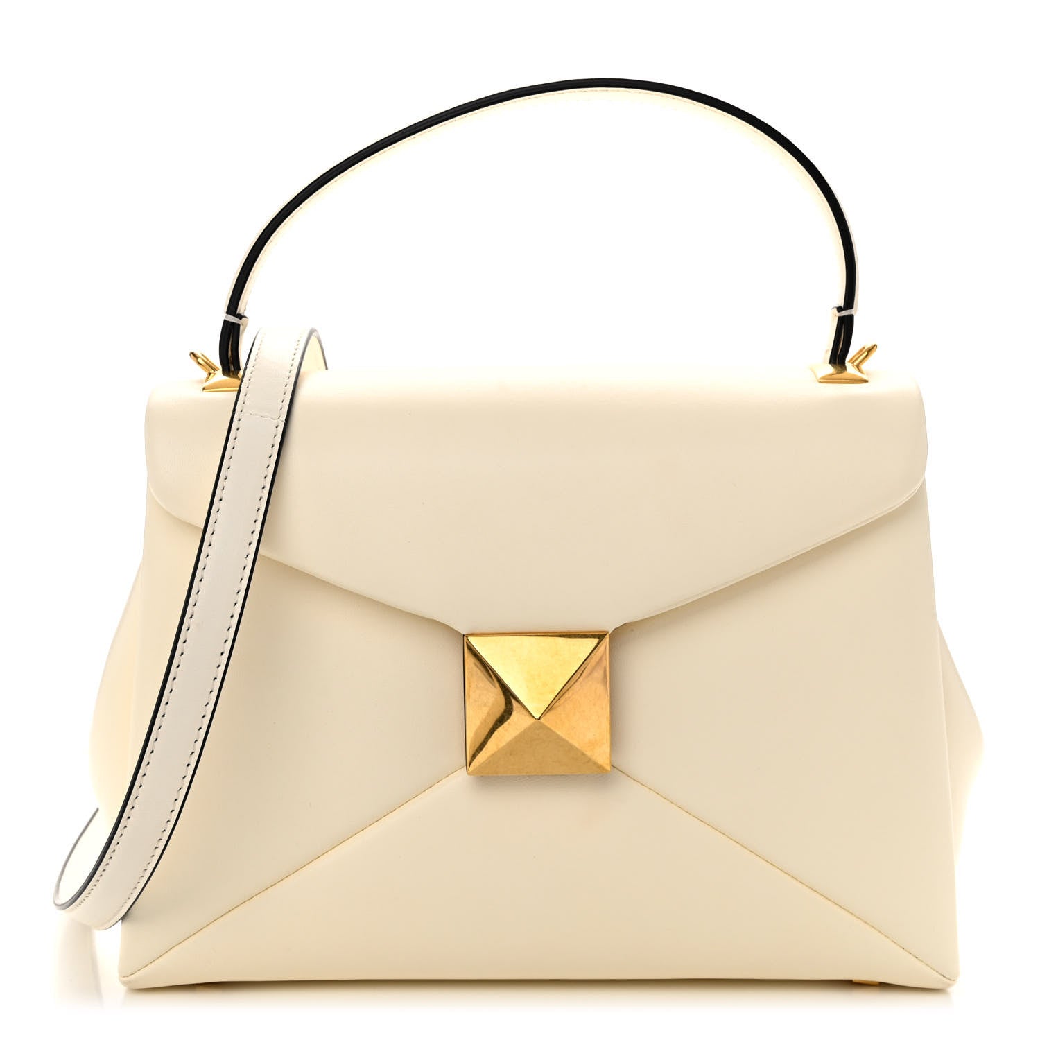 Valentino Garavani Nappa Small One Stud Top Handle Bag Ivory 1 of 10