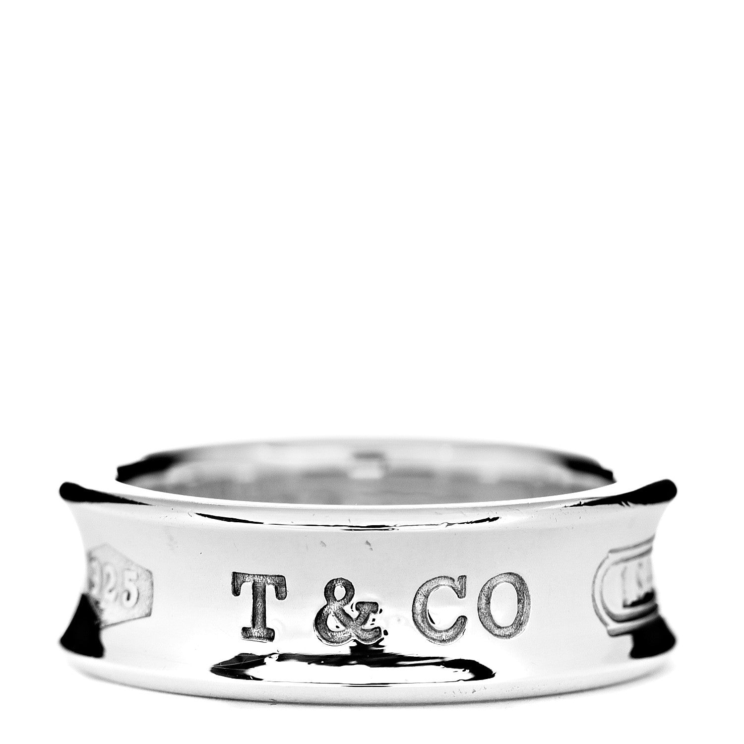 Tiffany Sterling Silver 1837 Band Ring 55 7.25 1 of 5