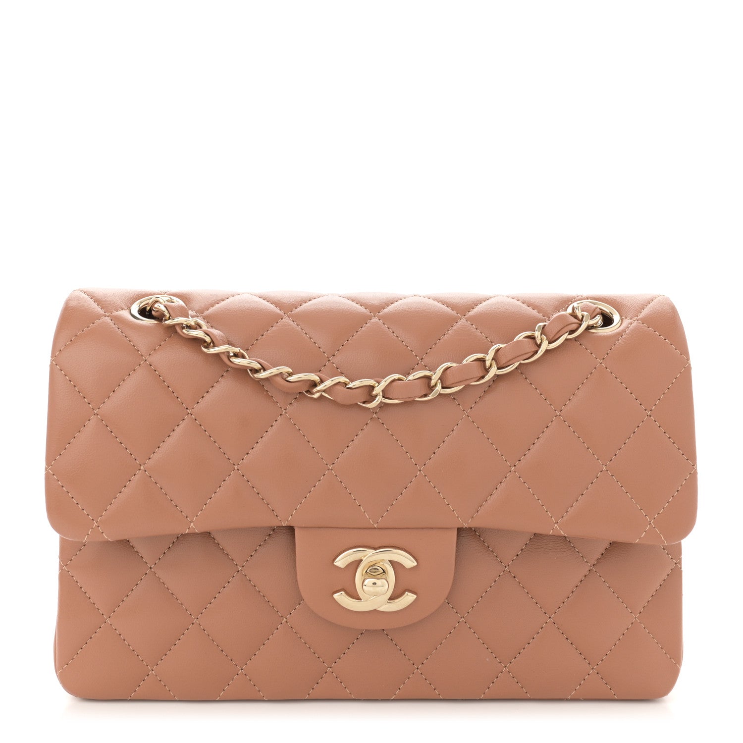 Chanel Lambskin Quilted Small Double Flap Brown 1 of 11