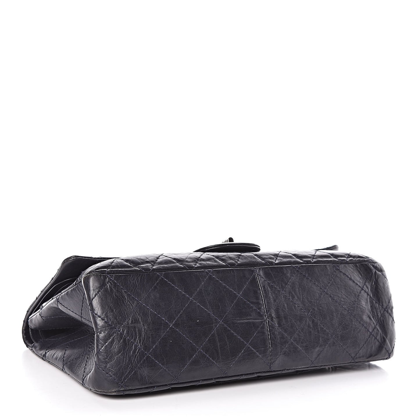 Aged Calfskin Quilted 2.55 Reissue 227 Flap Navy Blue
