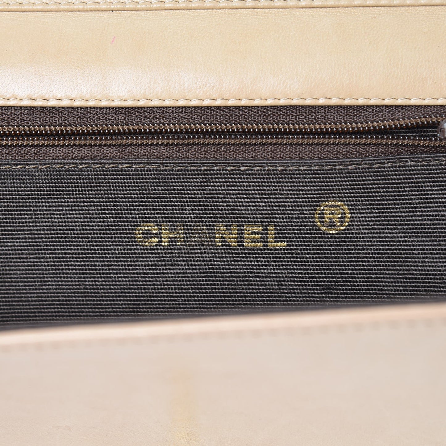 Lambskin Quilted Small Single Flap Beige