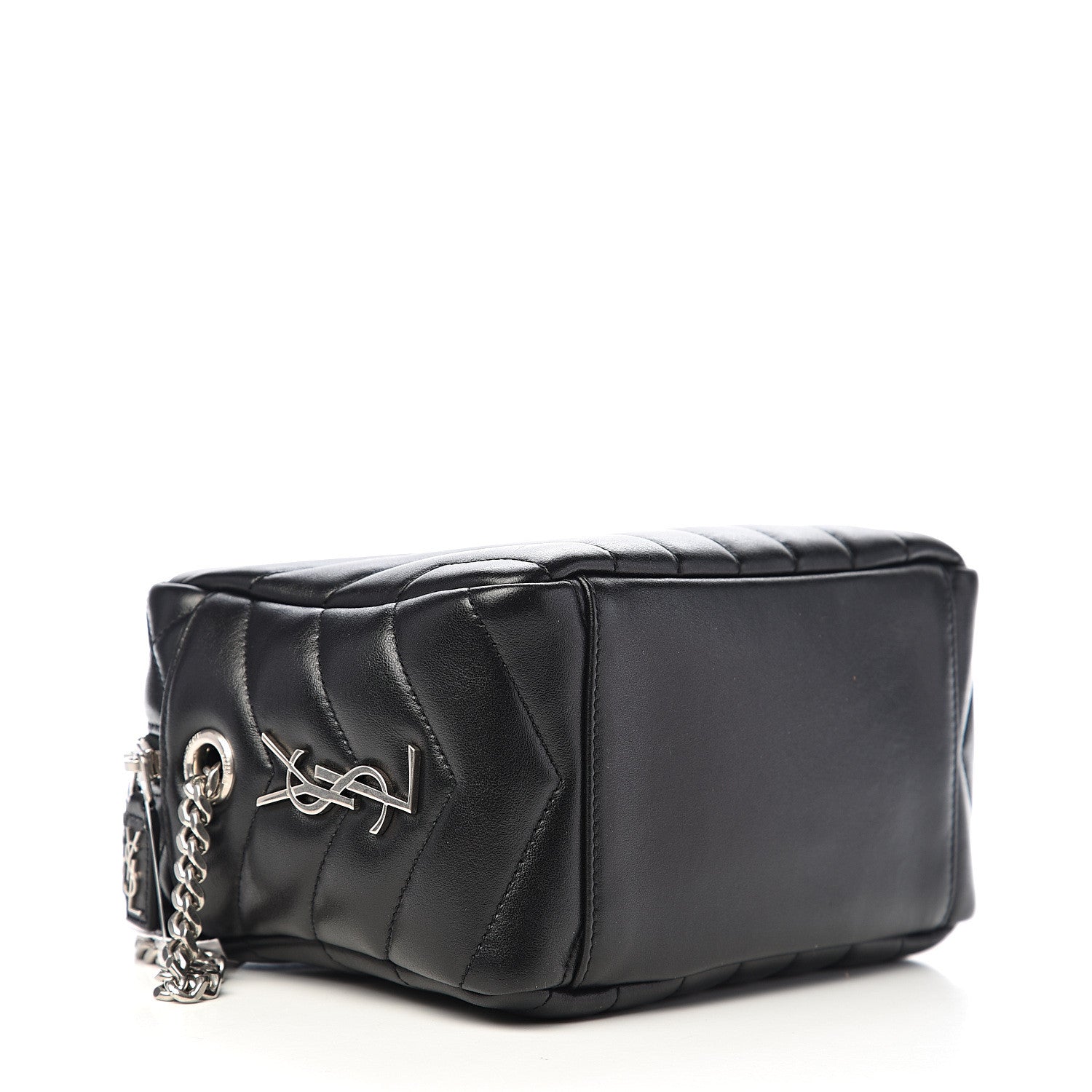 Saint Laurent Calfskin Y Quilted Monogram Small Loulou Bowling Bag Black 3 of 8