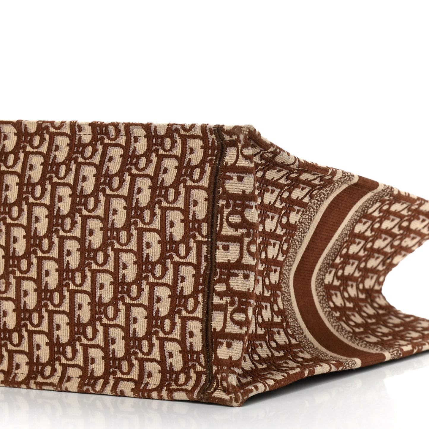 Oblique Book Tote Brown Multicolor